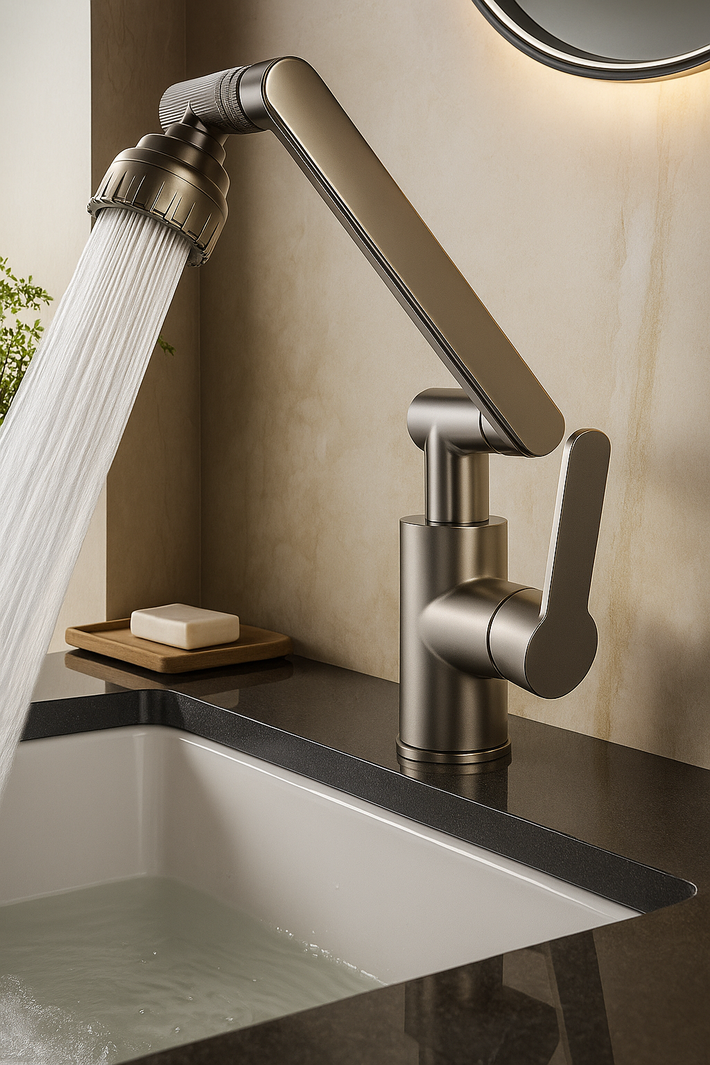 Double | Dual Modus Wasserhahn mit mechanischem Arm