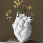 Variant image for Herzförmige Blumenvase aus Keramik – 30 cm hoch in Rot, Schwarz, Weiß und Gold für romantische Akzente-3