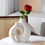 Skandinavische Keramikvase in Weiß – Elegante Blumenvase für stilvolle Wohnräume, Vielseitig und Hochwertig-5